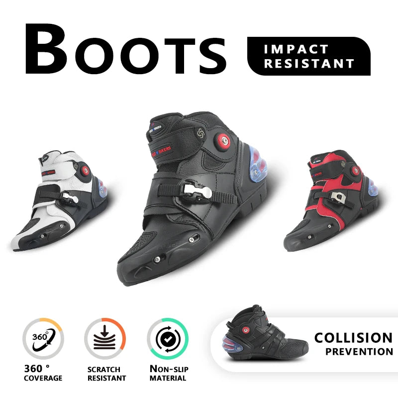 Men’s Motorcycle Shoes, Breathable, Casual Leather Boots for Spring and Summer, Ankle Shoes for Men