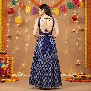 Flowy Long Skirt for Women A Line Casual Beach Party Holiday Maxi Skirts (S113-P)