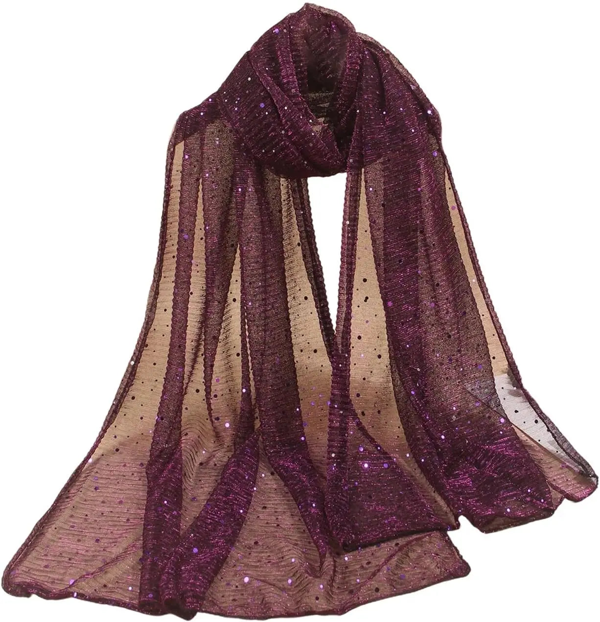 Women's Sequin Bandana Square Scarf Silk Scarves Mesh Shawl and Wrap for Evening Dresses