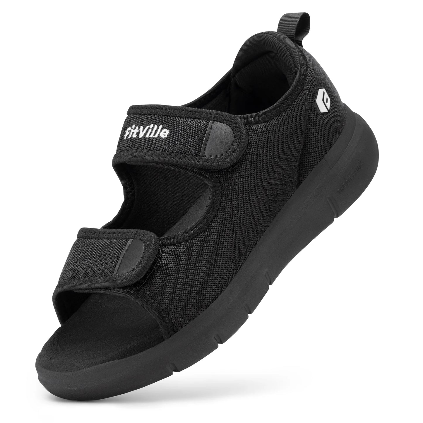 FitVille Men'S Sandals Summer Flat Shoes Widened Elderly Casual Shoe Breathable Lightweight For Plantar Fasciitis Pain Relief
