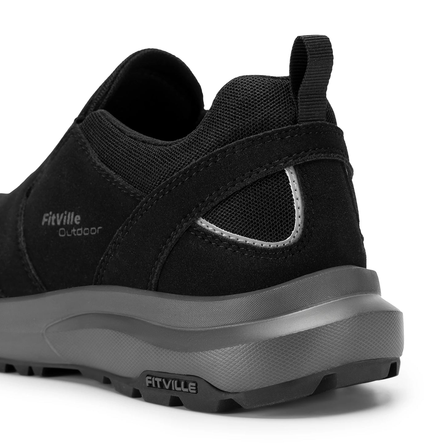 FitVille Men Extra Wide Slip On Hiking Loafers, Comfort Orthopedic Walking Sneakers with Arch Support for Outdoor Trekking Trails, Flat Feet & Foot Pain Relief