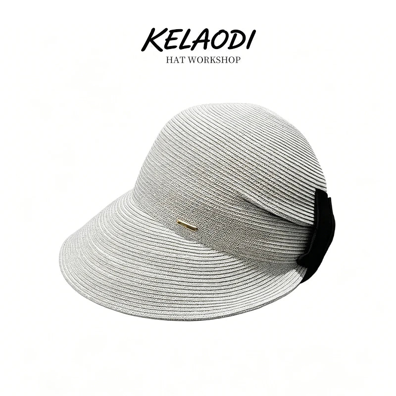 Paper grass hat woven straw women's sun hat summer equestrian hat duckbill hat fashionable and avant-garde outdoor leisure hat