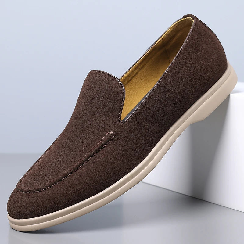 Classic Moccasins Dress Shoes Men Suede Leather Shoes For Men Loafers Formal Wedding Party Shoes Sapato Social Flats Size 38-44