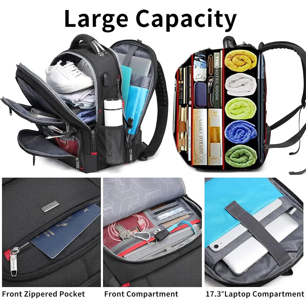 50L Man Travel Backpack Large Capacity Men and Women Business Trip Backpacks 15.6/17 Inch Laptop Bag Student School Backpack