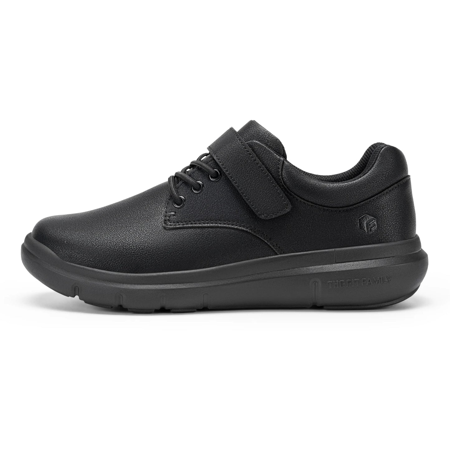 FitVille Men's Wide Width Leather Oxford Dress Shoes Hook And Loop Orthopedic Walking Sneakers For Swollen Feet Diabetic Bunion