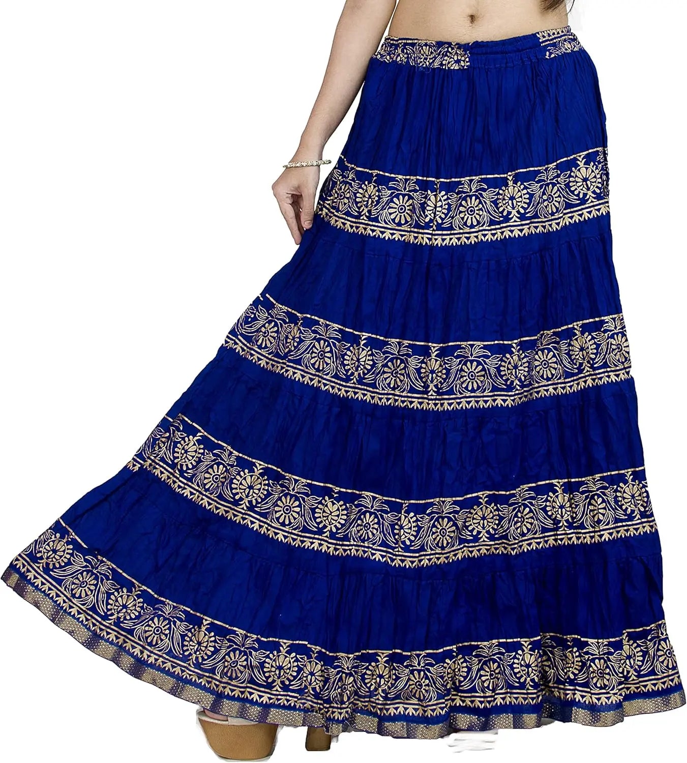 Flowy Long Skirt for Women A Line Casual Beach Party Holiday Maxi Skirts (S113-P)
