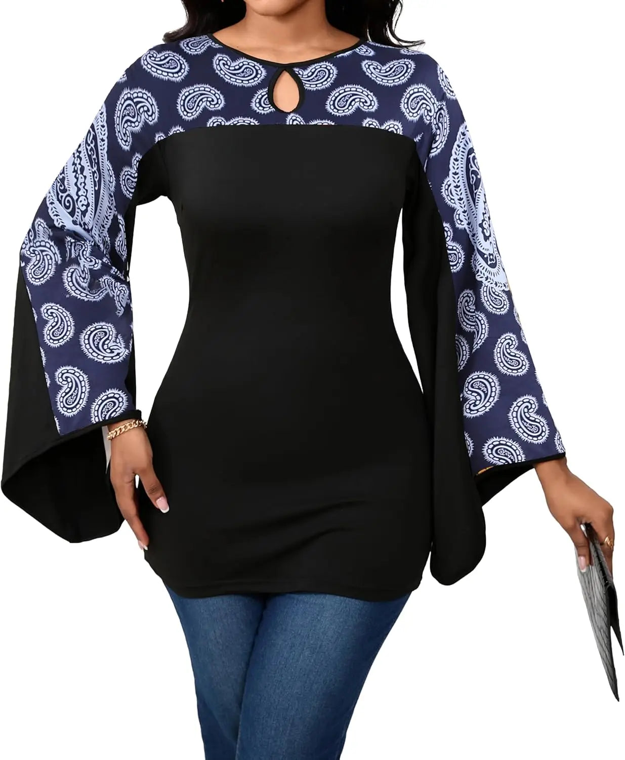 Sexy Floral Blouse for Women/Casual Long Sleeve Button Down T-Shirt/Simple V Neck Loose Tops Shirts Dress