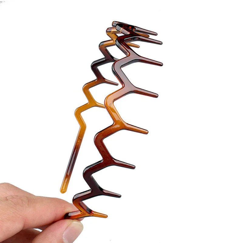 2pcs/set Teeth Non-slip Hair Comb Plastic Headband For Women Girls